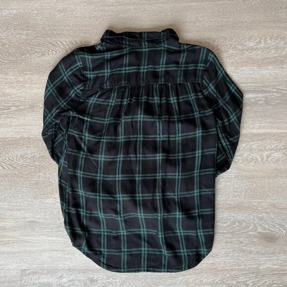 Like New Madewell Black & Green Botton Down Shirt - Size XXS - Picture 2 of 4